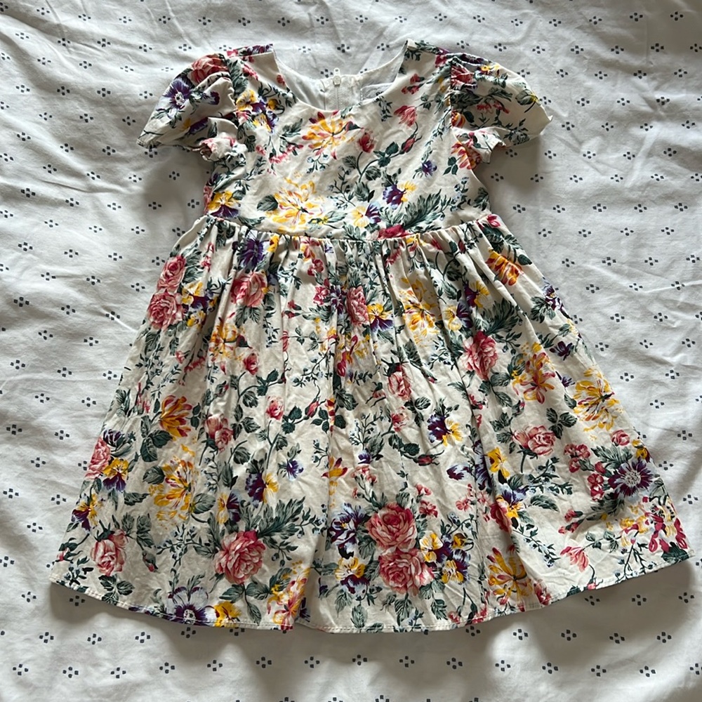 Popatu - Floral Puff Sleeve Dress - 24M